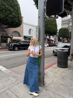 Spell muse denim maxi skirt